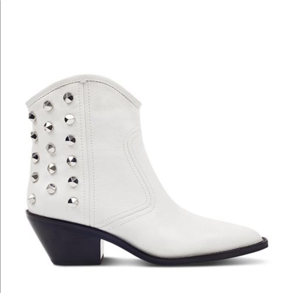 White studded booties